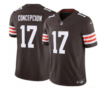 Men's Cleveland Browns #17 KC Concepcion Brown 2026 Draft F.U.S.E. Vapor Limited Football Stitched Jersey