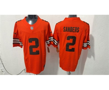 Men's Cleveland Browns #2 Shedeur Sanders Orange 2026 Vapor Limited Football Stitched Jersey