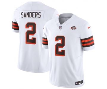 Men's Cleveland Browns #2 Shedeur Sanders White 2026 1946 Collection F.U.S.E. Vapor Limited Football Stitched Jersey