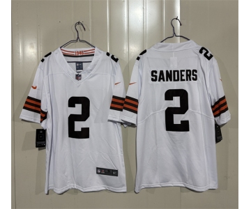 Men's Cleveland Browns #2 Shedeur Sanders White 2026 Vapor Limited Football Stitched Jersey