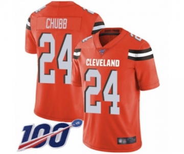 Men's Cleveland Browns #24 Nick Chubb Orange Alternate Vapor Untouchable Limited Player 100th Season Football Jersey