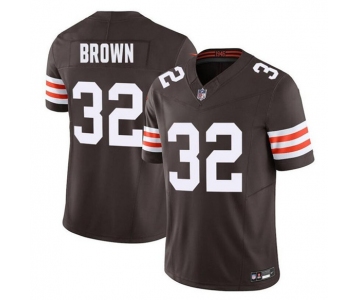 Men's Cleveland Browns #32 Jim Brown Brown F.U.S.E. Vapor Limited Football Stitched Jersey