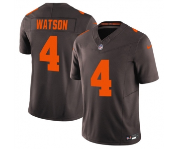 Men's Cleveland Browns #4 Deshaun Watson Brown 2025 F.U.S.E. Alpha Dawg Limited Football Stitched Jersey