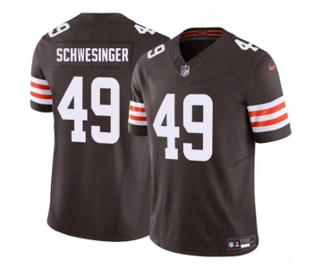 Men's Cleveland Browns #49 Carson Schwesinger Brown 2025 F.U.S.E. Vapor Limited Football Stitched Jersey