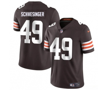 Men's Cleveland Browns #49 Carson Schwesinger Brown 2025 Vapor Limited Football Stitched Jersey