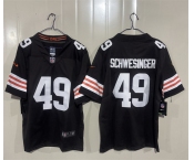 Men's Cleveland Browns #49 Carson Schwesinger Brown 2026 Vapor Limited Football Stitched Jersey Men's Cleveland Browns #49 Carson Schwesinger Brown 2026 Vapor Limited Football Stitched Jersey