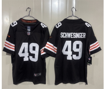 Men's Cleveland Browns #49 Carson Schwesinger Brown 2026 Vapor Limited Football Stitched Jersey