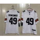 Men's Cleveland Browns #49 Carson Schwesinger White 2026 Vapor Limited Football Stitched Jersey