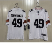 Men's Cleveland Browns #49 Carson Schwesinger White 2026 Vapor Limited Football Stitched Jersey Men's Cleveland Browns #49 Carson Schwesinger White 2026 Vapor Limited Football Stitched Jersey