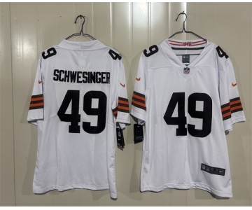 Men's Cleveland Browns #49 Carson Schwesinger White 2026 Vapor Limited Football Stitched Jersey