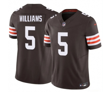 Men's Cleveland Browns #5 Quincy Williams Brown 2026 F.U.S.E. Vapor Limited Stitched Football Jersey
