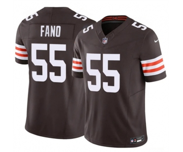 Men's Cleveland Browns #55 Spencer Fano Brown 2026 Draft F.U.S.E. Vapor Limited Football Stitched Jersey