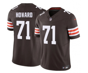Men's Cleveland Browns #71 Tytus Howard Brown F.U.S.E. Vapor Limited Stitched Football Jersey
