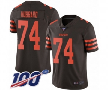Men's Cleveland Browns #74 Chris Hubbard Limited Brown Rush Vapor Untouchable 100th Season Football Jersey