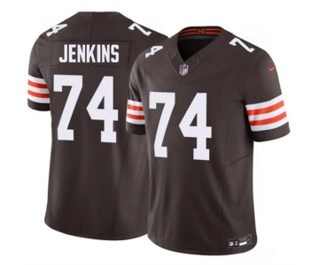Men's Cleveland Browns #74 Elgton Jenkins Brown 2026 F.U.S.E. Vapor Limited Football Stitched Jersey