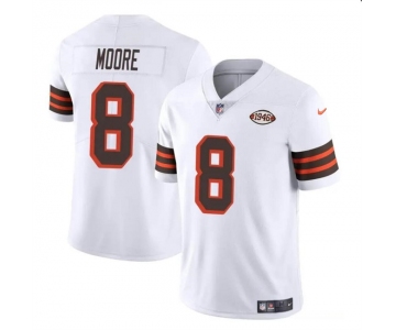 Men's Cleveland Browns #8 Elijah Moore White 1946 Collection Vapor Limited Football Stitched Jersey