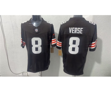 Men's Cleveland Browns #8 Jared Verse Brown 2026 Vapor Limited Football Stitched Jersey