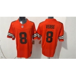 Men's Cleveland Browns #8 Jared Verse Orange 2026 Vapor Limited Football Stitched Jersey