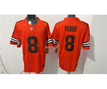 Men's Cleveland Browns #8 Jared Verse Orange 2026 Vapor Limited Football Stitched Jersey