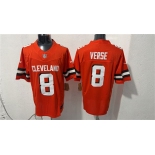 Men's Cleveland Browns #8 Jared Verse Orange Vapor Limited Football Stitched Jersey