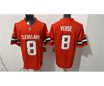 Men's Cleveland Browns #8 Jared Verse Orange Vapor Limited Football Stitched Jersey