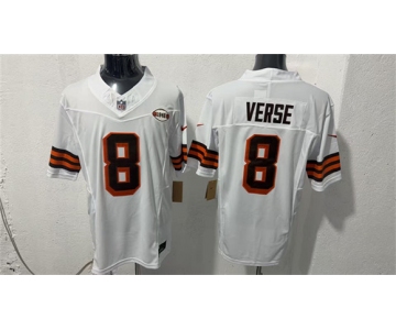 Men's Cleveland Browns #8 Jared Verse White 2026 1946 Collection Vapor Limited Football Stitched Jersey