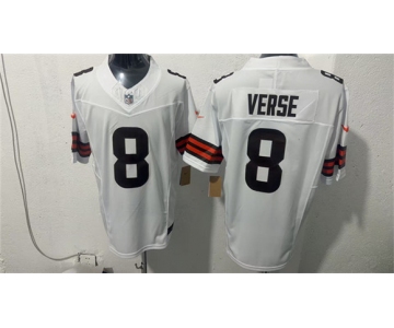 Men's Cleveland Browns #8 Jared Verse White 2026 Vapor Limited Football Stitched Jersey
