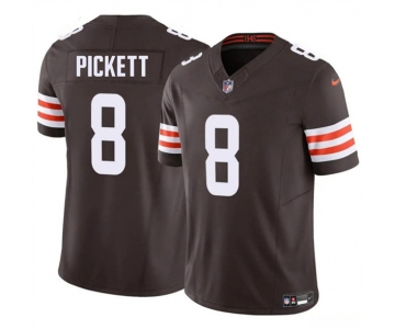 Men's Cleveland Browns #8 Kenny Pickett Brown 2025 F.U.S.E. Vapor Limited Football Stitched Jersey