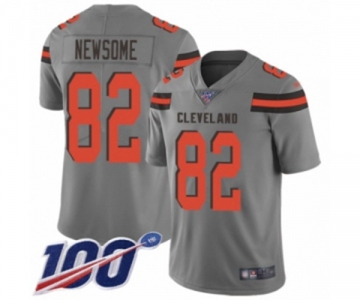 Men's Cleveland Browns #82 Ozzie Newsome Limited Gray Inverted Legend 100th Season Football Jersey
