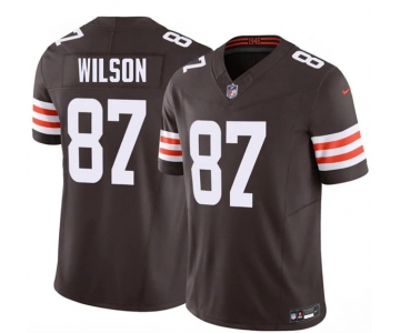 Men's Cleveland Browns #87 Kole Wilson Brown 2026 Draft F.U.S.E. Vapor Limited Football Stitched Jersey