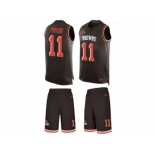 Men's Nike Cleveland Browns #11 Terrelle Pryor Limited Brown Tank Top Suit NFL Jersey