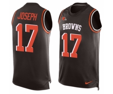 Men's Nike Cleveland Browns #17 Greg Joseph Limited Brown Player Name & Number Tank Top NFL Jersey