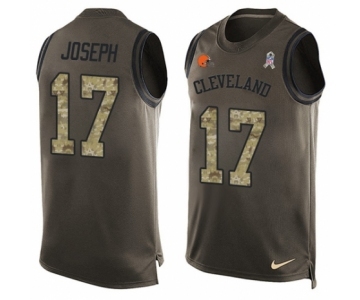 Men's Nike Cleveland Browns #17 Greg Joseph Limited Green Salute to Service Tank Top NFL Jersey