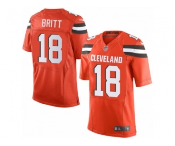 Men's Nike Cleveland Browns #18 Kenny Britt Limited Orange Alternate NFL Jersey
