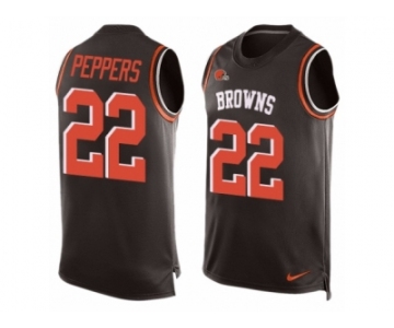 Men's Nike Cleveland Browns #22 Jabrill Peppers Limited Brown Player Name & Number Tank Top NFL Jersey