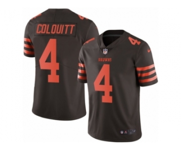 Men's Nike Cleveland Browns #4 Britton Colquitt Limited Brown Rush NFL Jersey
