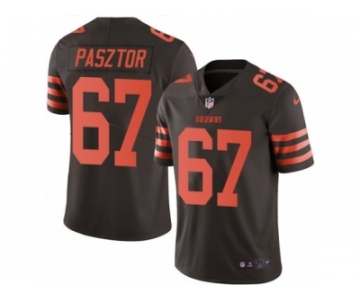 Men's Nike Cleveland Browns #67 Austin Pasztor Limited Brown Rush NFL Jersey
