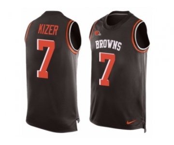 Men's Nike Cleveland Browns #7 DeShone Kizer Limited Brown Player Name & Number Tank Top NFL Jersey