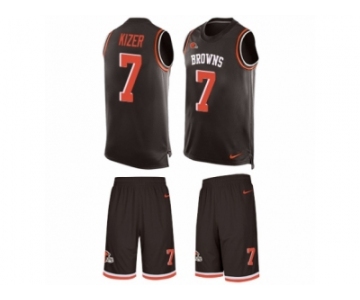 Men's Nike Cleveland Browns #7 DeShone Kizer Limited Brown Tank Top Suit NFL Jersey