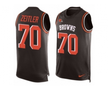 Men's Nike Cleveland Browns #70 Kevin Zeitler Limited Brown Player Name & Number Tank Top NFL Jersey