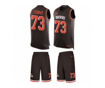 Men's Nike Cleveland Browns #73 Joe Thomas Limited Brown Tank Top Suit NFL Jersey