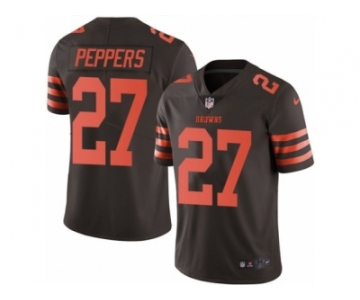 Nike Browns #27 Jabrill Peppers Brown Men's Stitched NFL Limited Rush Jersey