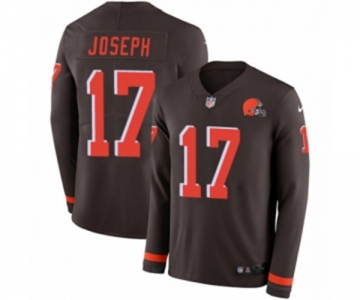 Nike Cleveland Browns #17 Greg Joseph Limited Brown Therma Long Sleeve NFL Jersey