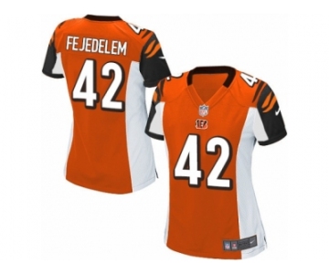 Women Nike Cincinnati Bengals #42 Clayton Fejedelem Game Orange Alternate NFL Jersey