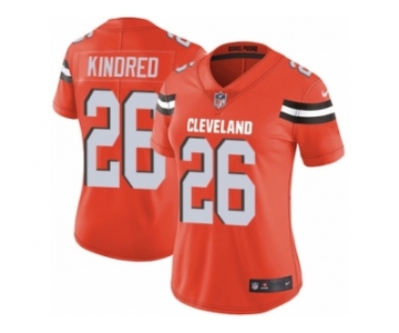 Women Nike Cleveland Browns #26 Derrick Kindred Orange Alternate Vapor Untouchable Limited Player NFL Jersey