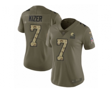 Women Nike Cleveland Browns #7 DeShone Kizer Limited Olive Camo 2017 Salute to Service NFL Jersey