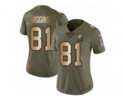 Women Nike Cleveland Browns #81 Rashard Higgins Limited Olive Gold 2017 Salute to Service NFL Jersey