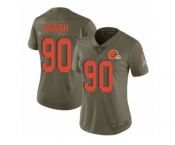 Women Nike Cleveland Browns #90 Emmanuel Ogbah Limited Olive 2017 Salute to Service NFL Jersey