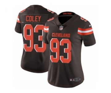 Women Nike Cleveland Browns #93 Trevon Coley Brown Team Color Vapor Untouchable Limited Player NFL Jersey