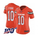 Women's Cleveland Browns #10 Jaelen Strong Orange Alternate Vapor Untouchable Limited Player 100th Season Football Jerse